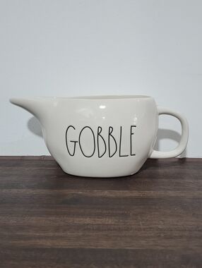 Rae Dunn Gobble Ceramic Gravy Boat Pitcher - Cream